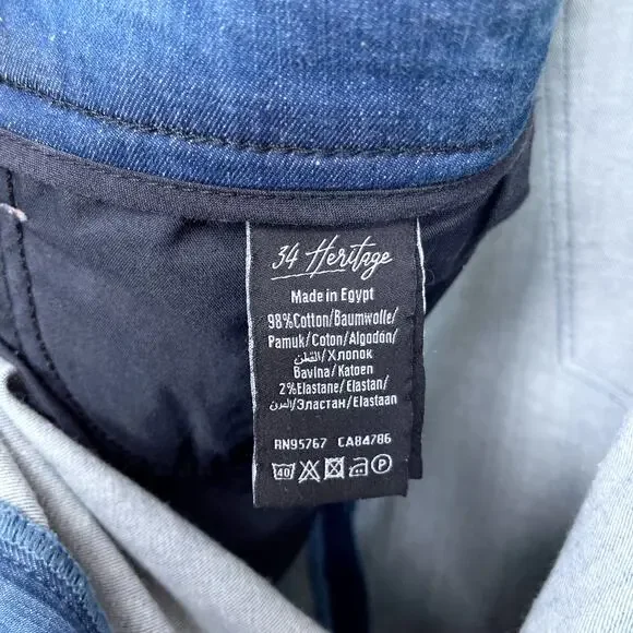 34 Heritage Charisma Relaxed Straight Jeans Med Wash Comfort Stretch Mens 50x34